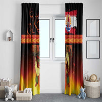 Tahitian Siva Afi Window Curtain Tribal Performers of Tahitian Fire Knife Dancing