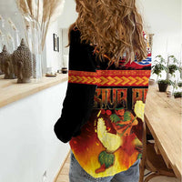 Tahitian Siva Afi Women Casual Shirt Tribal Performers of Tahitian Fire Knife Dancing LT03 - Polynesian Pride
