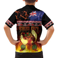 Aotearoa Siva Afi Family Matching Puletasi and Hawaiian Shirt Tribal Performers of Aotearoa Fire Knife Dancing