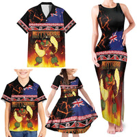 Aotearoa Siva Afi Family Matching Tank Maxi Dress and Hawaiian Shirt Tribal Performers of Aotearoa Fire Knife Dancing