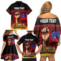 Personalised Samoan Spirit - Samoa Tribal Heritage Family Matching Off Shoulder Short Dress and Hawaiian Shirt