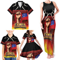 Personalised Samoan Spirit - Samoa Tribal Heritage Family Matching Tank Maxi Dress and Hawaiian Shirt