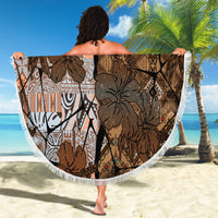 Fiji Masi Tapa Tribal Beach Blanket Old Hibiscus Vintage Style LT03 - Polynesian Pride
