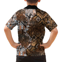 Fiji Masi Tapa Tribal Family Matching Long Sleeve Bodycon Dress and Hawaiian Shirt Old Hibiscus Vintage Style LT03 - Polynesian Pride