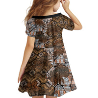 Fiji Masi Tapa Tribal Family Matching Tank Maxi Dress and Hawaiian Shirt Old Hibiscus Vintage Style LT03 - Polynesian Pride