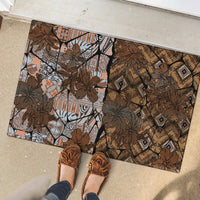 Fiji Masi Tapa Tribal Rubber Doormat Old Hibiscus Vintage Style LT03 - Polynesian Pride