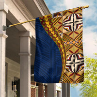 Samoan Siapo Garden Flag Tatau Pattern Half Style LT03 House Flag Yellow - Polynesian Pride