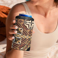 Samoan Siapo 4 in 1 Can Cooler Tumbler Tatau Pattern Half Style Retro Mode