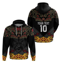 Custom New Zealand Rugby Hoodie Black Fern Maori Tribal Pattern LT03 - Polynesian Pride