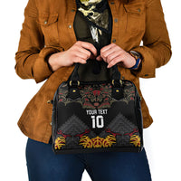 Custom New Zealand Rugby Shoulder Handbag Black Fern Maori Tribal Pattern