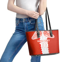 Custom Tonga Rugby Leather Tote Bag Ikale Tahi Ngatu Tribal Pattern