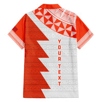 Custom Tonga Rugby Family Matching Short Sleeve Bodycon Dress and Hawaiian Shirt Ikale Tahi Ngatu Tribal Pattern Half Style LT03 - Polynesian Pride
