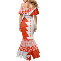 Custom Tonga Rugby Mermaid Dress Ikale Tahi Ngatu Tribal Pattern Half Style LT03 - Polynesian Pride