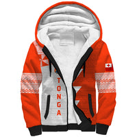 Custom Tonga Rugby Sherpa Hoodie Ikale Tahi Ngatu Tribal Pattern Half Style LT03