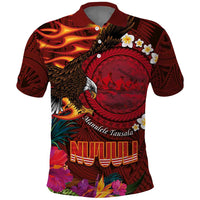 American Samoa Manulele Tausala Nu'uuli Polo Shirt Tatau Art Pattern with Tropical Plants