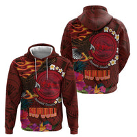 American Samoa Manulele Tausala Nu'uuli Zip Hoodie Tatau Art Pattern with Tropical Plants