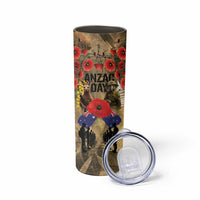 Australia and New Zealand ANZAC Day Skinny Tumbler Kangaroo and Kiwi Bird Soldier-Honor and Remember Vintage Style