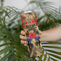 Australia and New Zealand ANZAC Day Skinny Tumbler Kangaroo and Kiwi Bird Soldier-Honor and Remember Vintage Style