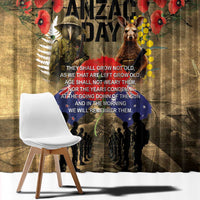 Australia and New Zealand ANZAC Day Window Curtain Kangaroo and Kiwi Bird Soldier-Honor and Remember Vintage Style