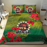 Cook Islands ANDAC Day Bedding Set Honor and Remember Soliders-Forever in My Thoughts Grunge Style