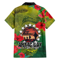 Cook Islands ANDAC Day Family Matching Puletasi and Hawaiian Shirt Honor and Remember Soliders-Forever in My Thoughts Grunge Style LT03 - Polynesian Pride