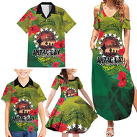 Cook Islands ANDAC Day Family Matching Summer Maxi Dress and Hawaiian Shirt Honor and Remember Soliders-Forever in My Thoughts Grunge Style LT03 - Polynesian Pride