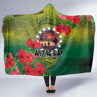 Cook Islands ANDAC Day Hooded Blanket Honor and Remember Soliders-Forever in My Thoughts Grunge Style