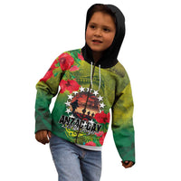 Cook Islands ANDAC Day Kid Hoodie Honor and Remember Soliders-Forever in My Thoughts Grunge Style