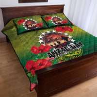Cook Islands ANDAC Day Quilt Bed Set Honor and Remember Soliders-Forever in My Thoughts Grunge Style