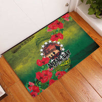 Cook Islands ANDAC Day Rubber Doormat Honor and Remember Soliders-Forever in My Thoughts Grunge Style LT03 - Polynesian Pride