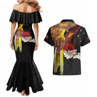 Papua New Guinea Remembrance Day Couples Matching Mermaid Dress and Hawaiian Shirt Bird of Paradise Plumeria Flower and Polynesian Pattern LT03 - Polynesian Pride