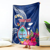 Personalised Guam Liberation Blanket Latte Stone and Guahan Seal Jungle Flower