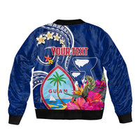 Guam Liberation Bomber Jacket Latte Stone and Guahan Seal Jungle Flower