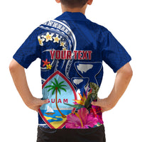 Personalised Guam Liberation Hawaiian Shirt Latte Stone and Guahan Seal Jungle Flower LT03 - Polynesian Pride
