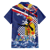 Hawaii King Kamehameha Day Family Matching Tank Maxi Dress and Hawaiian Shirt Lei Sea Waves Polynesian Tapa Pattern