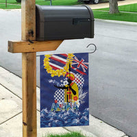 Hawaii King Kamehameha Day Garden Flag Lei Sea Waves Polynesian Tapa Pattern