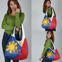 Philippines Independence Day Grocery Bag Araw ng Kalayaan Polynesian Sun and YAKAN Pattern