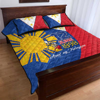 Philippines Independence Day Quilt Bed Set Araw ng Kalayaan Polynesian Sun and YAKAN Pattern