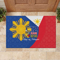 Philippines Independence Day Rubber Doormat Araw ng Kalayaan Polynesian Sun and YAKAN Pattern