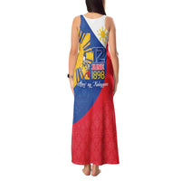 Philippines Independence Day Tank Maxi Dress Araw ng Kalayaan Polynesian Sun and YAKAN Pattern