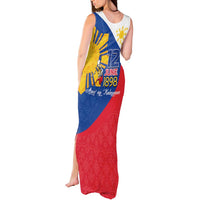Philippines Independence Day Tank Maxi Dress Araw ng Kalayaan Polynesian Sun and YAKAN Pattern