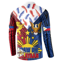 Philippines Independence Day 126th Anniversary Button Sweatshirt Polynesian Pattern National Flag Style