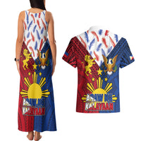Philippines Independence Day 126th Anniversary Couples Matching Tank Maxi Dress and Hawaiian Shirt Polynesian Pattern National Flag Style