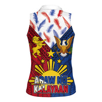 Philippines Independence Day 126th Anniversary Women Sleeveless Polo Shirt Polynesian Pattern National Flag Style