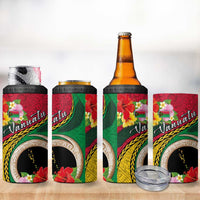 Vanuatu Tribal Boar Tusk 4 in 1 Can Cooler Tumbler Tropical Plants with Namele and Melanesian Pattern