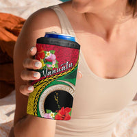 Vanuatu Tribal Boar Tusk 4 in 1 Can Cooler Tumbler Tropical Plants with Namele and Melanesian Pattern