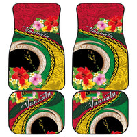 Vanuatu Tribal Boar Tusk Car Mats Tropical Plants with Namele and Melanesian Pattern