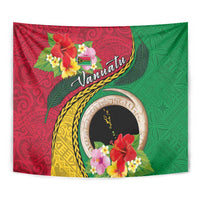 Vanuatu Tribal Boar Tusk Tapestry Tropical Plants with Namele and Melanesian Pattern