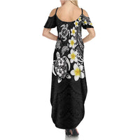 Hawaiian Plumeria Turtles Family Matching Summer Maxi Dress and Hawaiian Shirt Polynesian Art Tattoo LT03 - Polynesian Pride