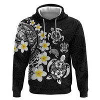 Hawaiian Plumeria Turtles Hoodie Polynesian Art Tattoo